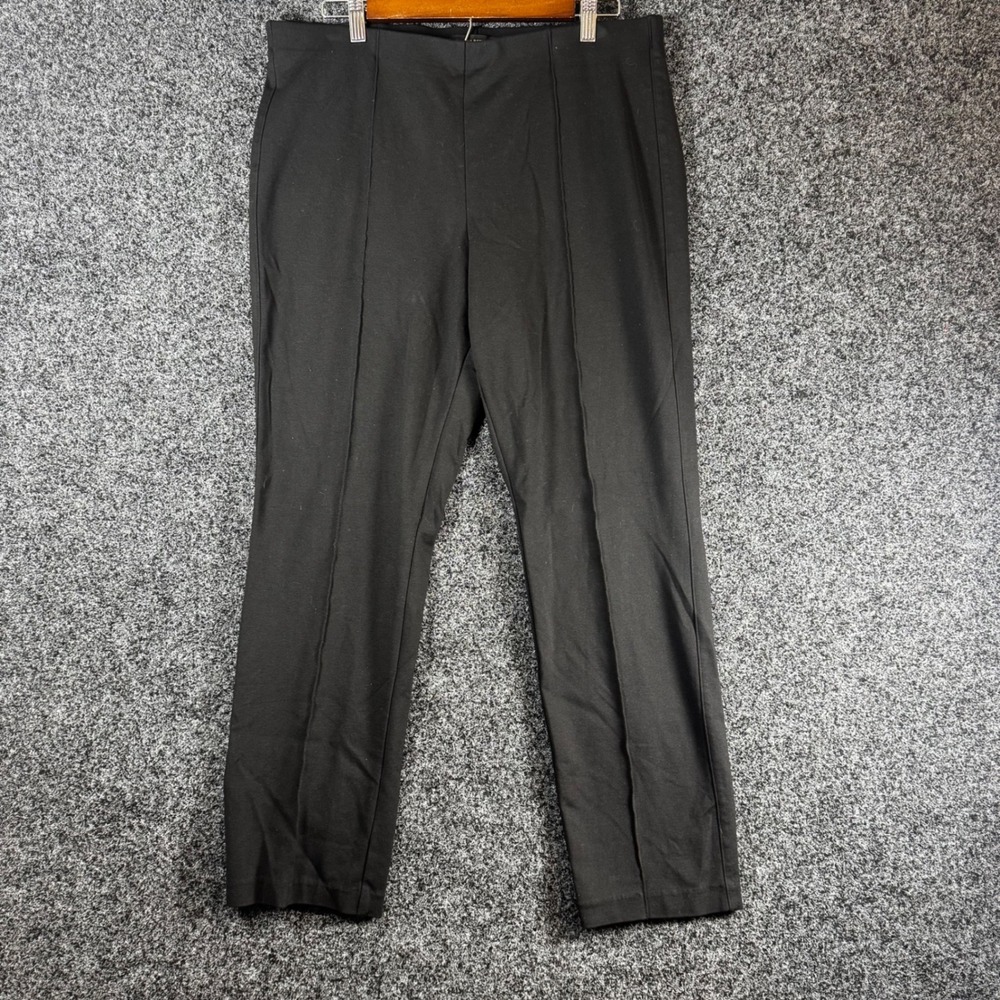 Banana Republic Womens Black Pull On Stitched Crease Trousers Pants Size Medium